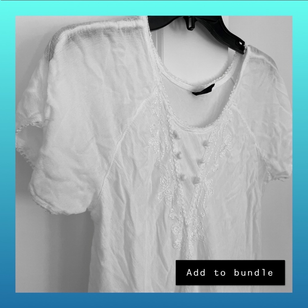 S.R. Fashion Embroidered Shift Tent Dress Dainty White Size L - Picture 1 of 11
